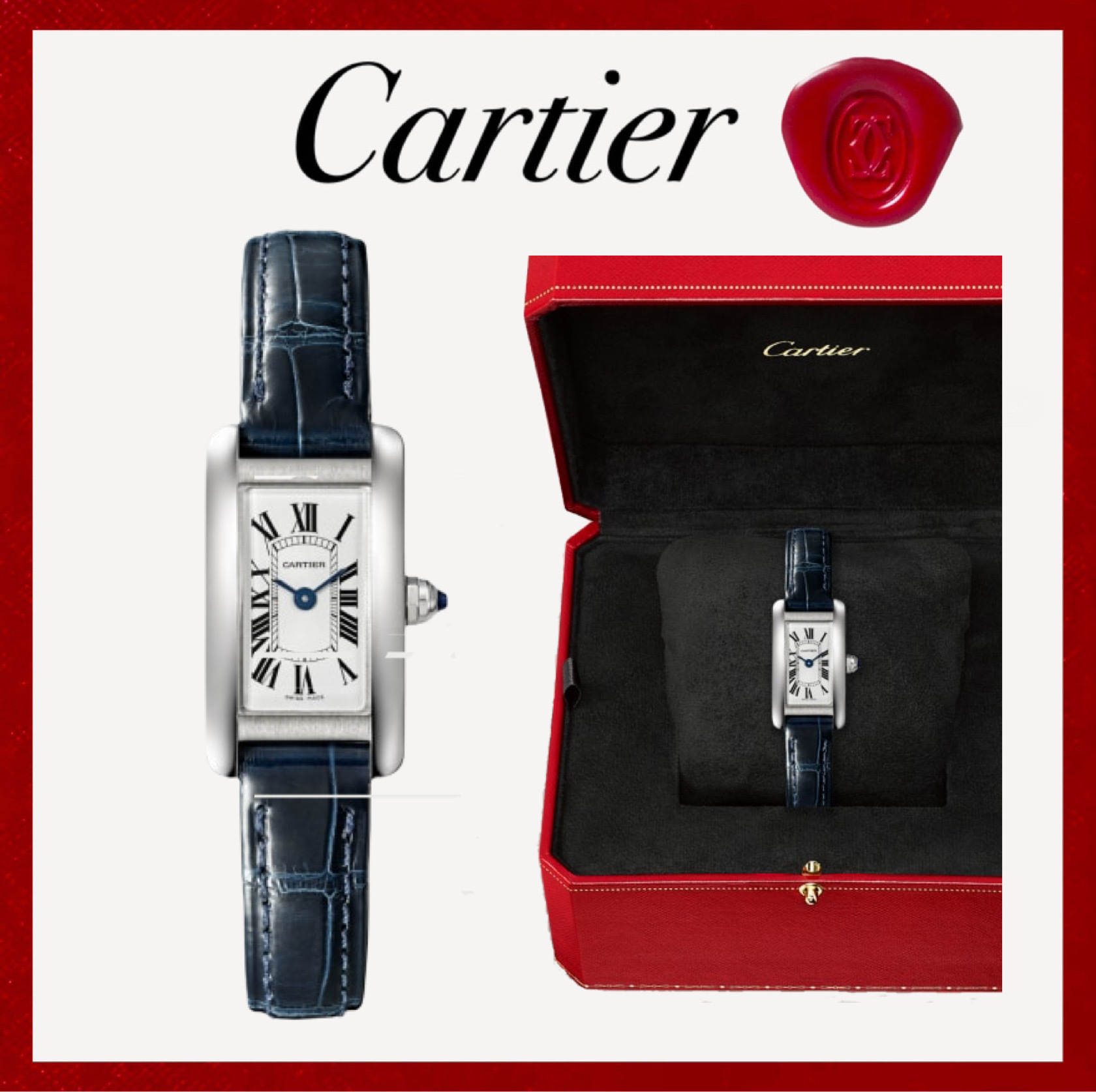 Cartier Tank American Watch Mini Alligator Cartier Tank American Watch Mini Alligator - Image 1