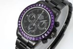 Rolex Mechanical Daytona Purple Diamond 40mm Watch Carbon Black Series - Image 2