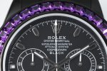 Rolex Mechanical Daytona Purple Diamond 40mm Watch Carbon Black Series - Image 4