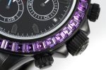 Rolex Mechanical Daytona Purple Diamond 40mm Watch Carbon Black Series - Image 5