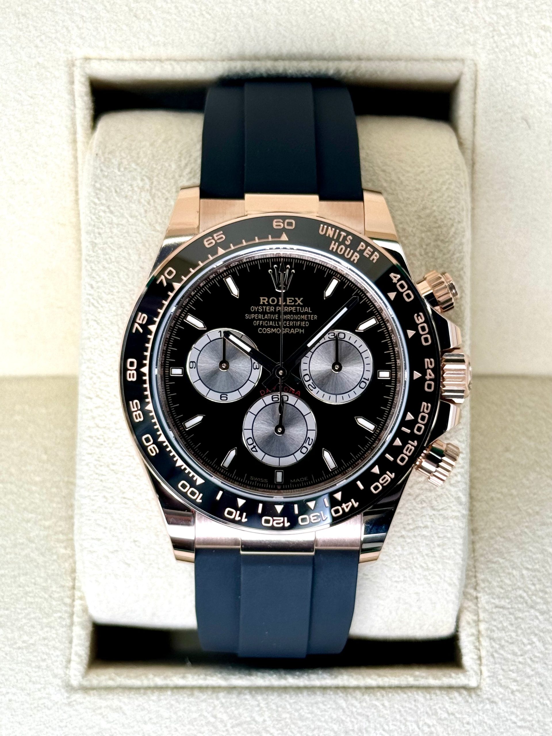 New 2024 Rolex Daytona 40mm 126515LN Rose Gold Oyster Flex Black Dial Rolex New 2024 Rolex Daytona 40mm 126515LN Rose Gold Oyster Flex Black Dial Rolex - Image 1