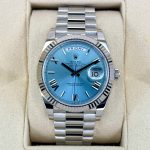 New 2024 Rolex Day Date Platinum 40mm 228236 Ice Blue Roman Dial Rolex