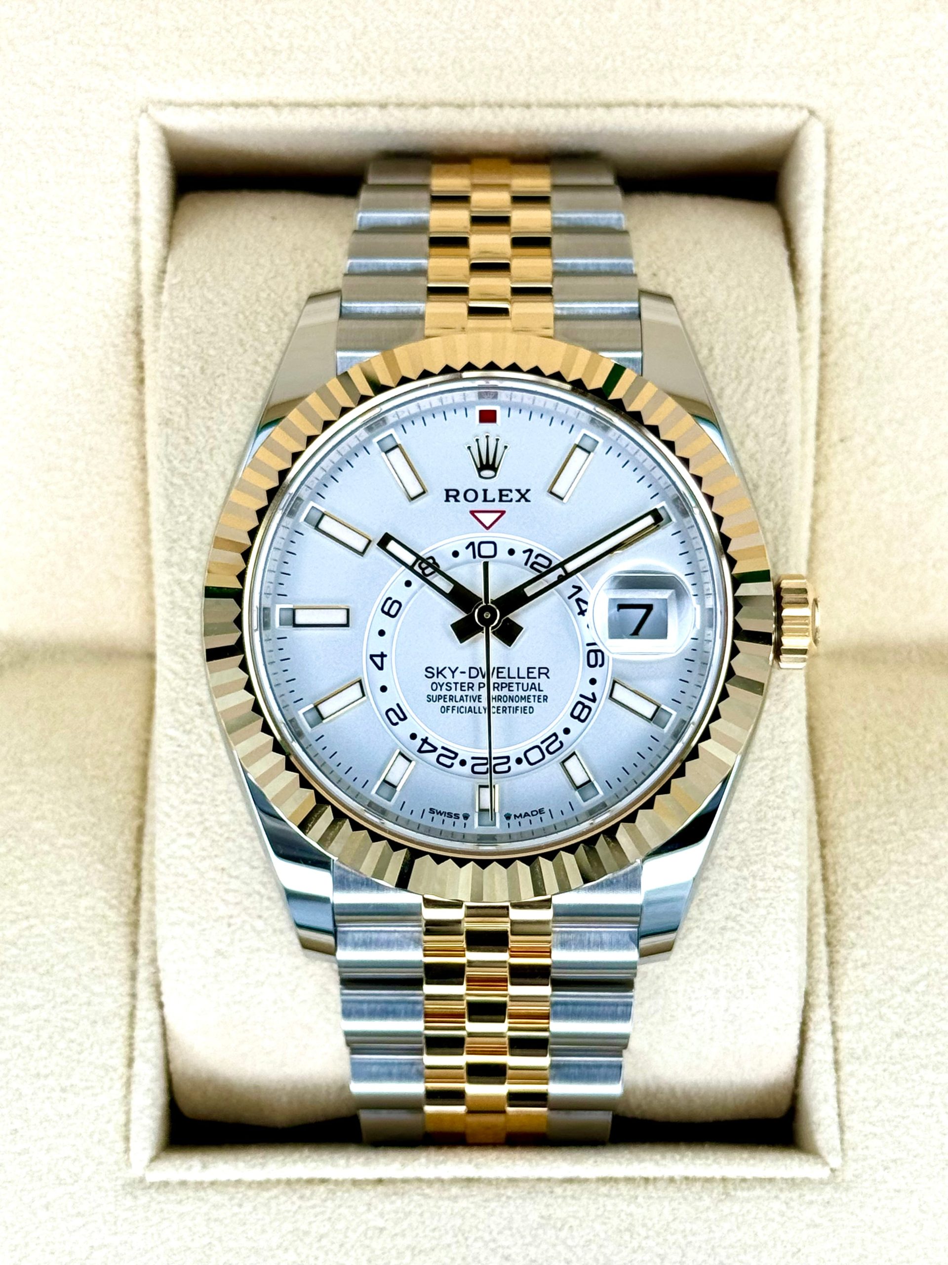 New 2024 Rolex Sky Dweller 42mm 336933 Two Tone Jubilee White Dial Rolex New 2024 Rolex Sky Dweller 42mm 336933 Two Tone Jubilee White Dial Rolex - Image 1