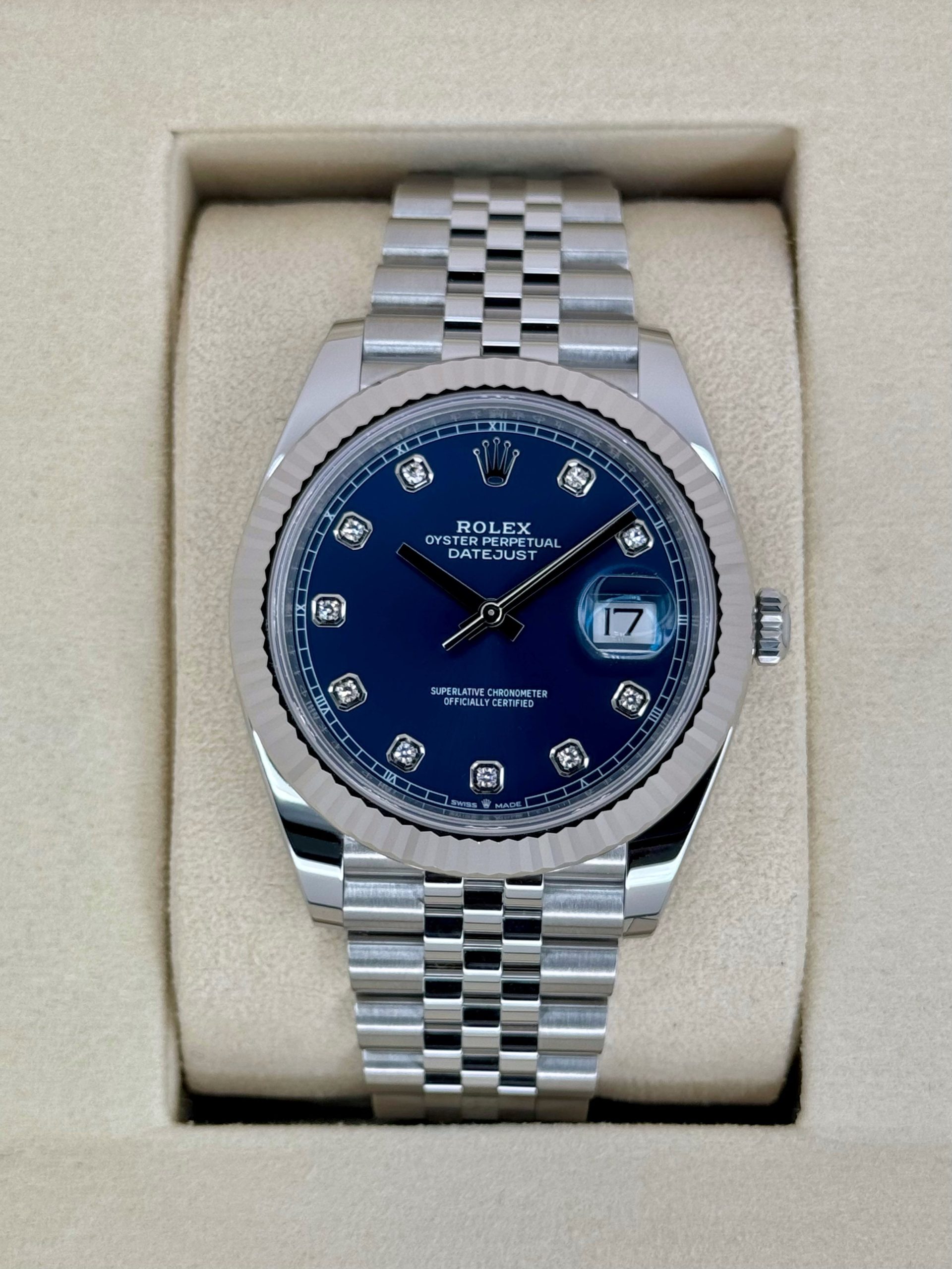 New 2025 Rolex Datejust 41mm 126334 Stainless Steel Jubilee Blue Diamond Dial Rolex New 2025 Rolex Datejust 41mm 126334 Stainless Steel Jubilee Blue Diamond Dial Rolex - Image 1