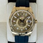 2024 Rolex Sky Dweller 42mm 336238 Yellow Gold Oyster Flex Champagne Dial Rolex