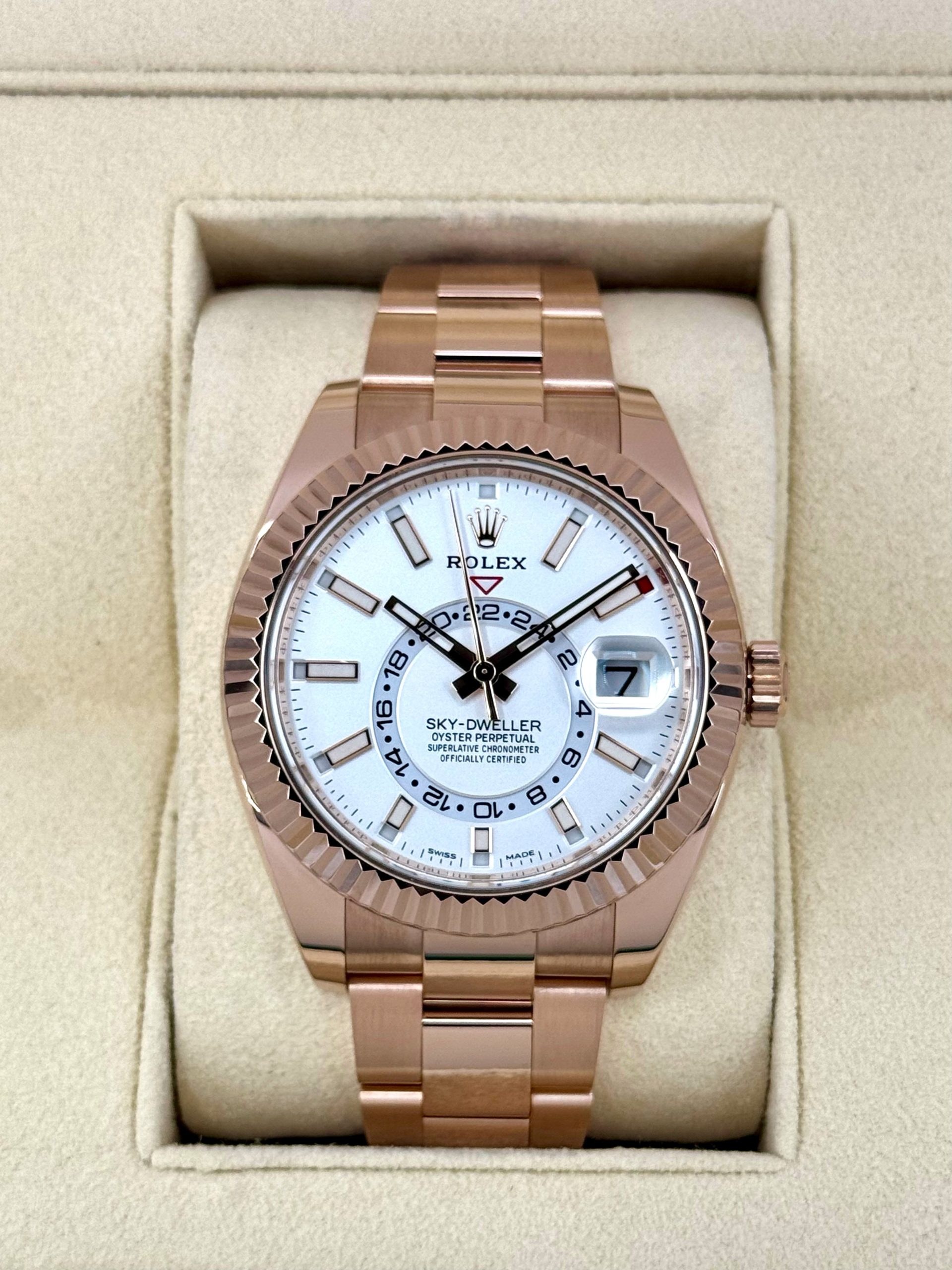 2023 Rolex Sky Dweller 42mm 326935 Rose Gold White Dial Rolex 2023 Rolex Sky Dweller 42mm 326935 Rose Gold White Dial Rolex - Image 1