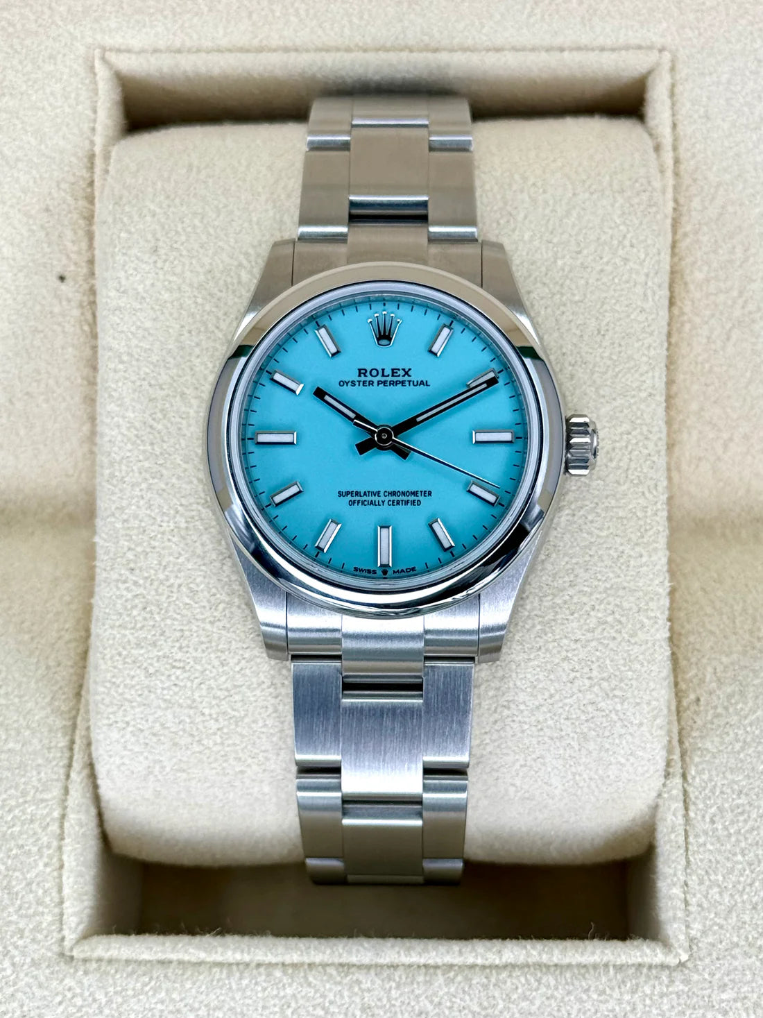2021 Rolex Oyster Perpetual 31mm 277200 Turquoise Tiffany Blue Dial Rolex 2021 Rolex Oyster Perpetual 31mm 277200 Turquoise Tiffany Blue Dial Rolex - Image 1