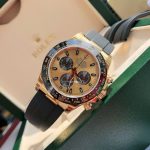 Daytona 40mm watch, gold dial, gold case, rubber strap - Image 3