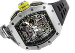 Richards Mill - Automatic Flyback Chronograph| RICHARD MILLE| RM11 - 03| TI Skeleton Clock Automatic Winding Rubber| Middle Ages| - Image 7
