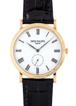 Patek Philippe - Calatrava| PATEK PHILIPPE| 5119R - 001| RG White Clock Hand Winding Leather|
