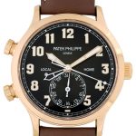 Patek Philippe - Cara Trava Pilot Travel Time| PATEK PHILIPPE| 5524R - 001| RG Brown Clock Automatic Winding Leather| Unused item|