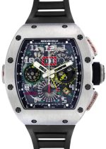 Richards Mill - Automatic Flyback Chronograph Dual Time Zone| RICHARD MILLE| RM11 - 02| TI Skeleton Clock Automatic Winding Rubber| Middle Ages|