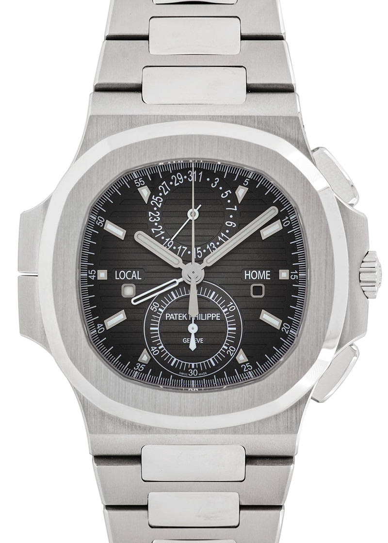 Patek Philippe - Nautilus Travel Time Chronograph| PATEK PHILIPPE| 5990 / 1A - 001| SS Black Clock Automatic Winding Bracelet| Unused item| Patek Philippe - Nautilus Travel Time Chronograph| PATEK PHILIPPE| 5990 / 1A - 001| SS Black Clock Automatic Winding Bracelet| Unused item| - Image 1