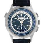 Patek Philippe - World Time Chronograph| PATEK PHILIPPE| 5930G-001| WG Blue Clock Automatic Winding Leather| Commissions| Middle Ages