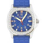 PATEC PHILIPPE - AQUANOUT LUCHE Ladies| PATEK PHILIPPE| 5067A - 014| SS Blue Clock Quartz Rubber| Middle Ages|