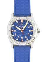 PATEC PHILIPPE - AQUANOUT LUCHE Ladies| PATEK PHILIPPE| 5067A - 014| SS Blue Clock Quartz Rubber| Middle Ages|