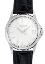 Patek Philippe - Calatrava| PATEK PHILIPPE| 5127G - 001| WG Silver Clock Automatic Leather| Middle Ages|