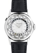 Patek Philippe - World Time| PATEK PHILIPPE| 5110G - 001| WG Silver Clock Automatic Leather| Middle Ages|