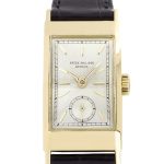 Patek Philippe - Lectangular| PATEK PHILIPPE| 425J| YG Silver Clock Hand-Winding Leather| Vintage| Middle Ages|