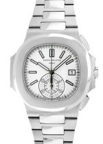 Patek Philippe - Nautilus Chronographs| PATEK PHILIPPE| 5980 / 1A - 019| SS White Dial Automatic Winding Bracelet| Middle Ages|