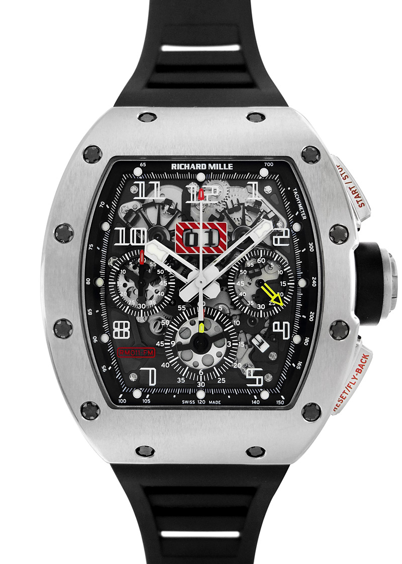 Richard Mill - Automatic Flyback Chronograph Felipe Massa| RICHARD MILLE| RM011| TI Skeleton Clock Automatic Winding Rubber| Middle Ages| Richard Mill - Automatic Flyback Chronograph Felipe Massa| RICHARD MILLE| RM011| TI Skeleton Clock Automatic Winding Rubber| Middle Ages| - Image 1