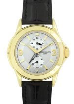 Patek Philippe - Calatrava Travel Time| PATEK PHILIPPE| 5134 J - 011| YG Silver Clock Automatic Leather| Middle Ages|
