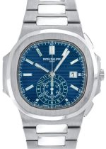 Patek Philippe - Nautilus Chronographs| PATEK PHILIPPE| 5976 / 1G-001| WG Blue Clock Automatic Winding Bracelet| 40th Anniversary| Limited to 1300 copies| Unused item|