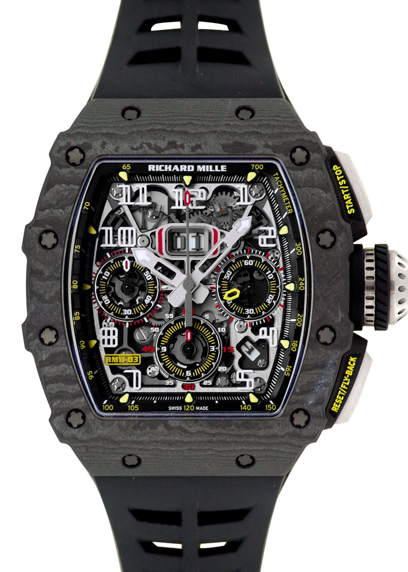 Richards Mill - Automatic Flyback Chronograph| RICHARD MILLE| RM11 - 03| Carbon TPT Skeleton Dial Automatic Winding Rubber Similar| Middle Ages| Richards Mill - Automatic Flyback Chronograph| RICHARD MILLE| RM11 - 03| Carbon TPT Skeleton Dial Automatic Winding Rubber Similar| Middle Ages| - Image 1