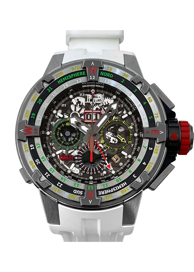 Richards Mill - Automatic Flyback Chronograph Regatta| by Richard Mille| RM60 - 01| TI Skeleton Clock Automatic Winding Rubber| Limited to 80| Commissions| Middle Ages| Richards Mill - Automatic Flyback Chronograph Regatta| by Richard Mille| RM60 - 01| TI Skeleton Clock Automatic Winding Rubber| Limited to 80| Commissions| Middle Ages| - Image 1