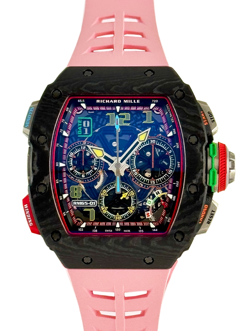Richards Mill - Automatic Split Second Chronograph| RICHARD MILLE| RM65 - 01| Carbon / TPT Skeleton Dial Automatic Winding Rubber| Commissions| Middle Ages Richards Mill - Automatic Split Second Chronograph| RICHARD MILLE| RM65 - 01| Carbon / TPT Skeleton Dial Automatic Winding Rubber| Commissions| Middle Ages - Image 1