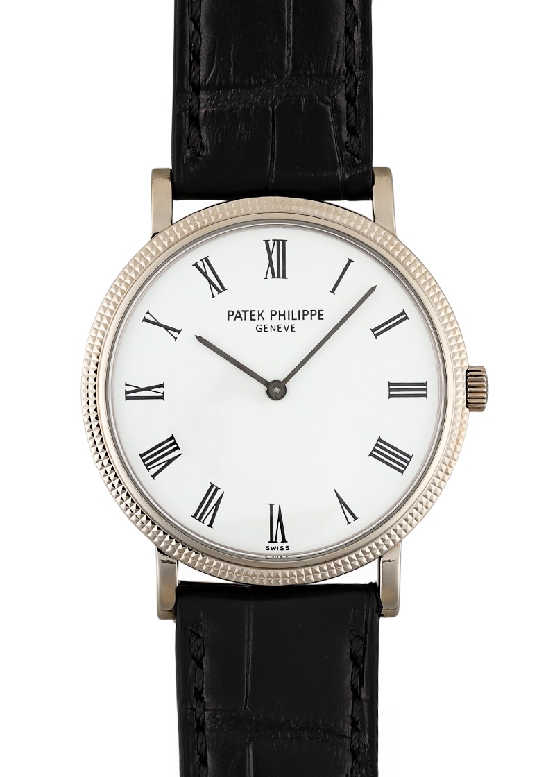 Patek Philippe - Calatrava| PATEK PHILIPPE| 5120G‐001| WG White Clock Automatic Leather| Shipment scheduled| Middle Ages Patek Philippe - Calatrava| PATEK PHILIPPE| 5120G‐001| WG White Clock Automatic Leather| Shipment scheduled| Middle Ages - Image 1