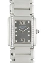 Patek Philippe - Women's Twenty4 Diamond Case| PATEK PHILIPPE| 4910 / 10A - 010| SS Gray Clock Dial Quartz Bracelet