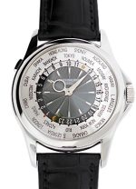 Patek Philippe - World Time| PATEK PHILIPPE| 5130P - 001| PT Silver / Blue Dial Automatic Winding Leather