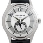 Patek Philippe - Annual Calendar| PATEK PHILIPPE| 5205G - 001| WG Rhodium / Silver Grey Clock Automatic Leather