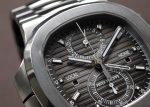 Patek Philippe - Nautilus Travel Time Chronograph| PATEK PHILIPPE| 5990 / 1A - 001| SS Black Clock Automatic Winding Bracelet| Middle Ages| - Image 10