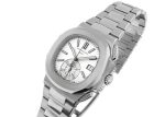 Patek Philippe - Nautilus Chronographs| PATEK PHILIPPE| 5980 / 1A - 019| SS White Dial Automatic Winding Bracelet| Middle Ages| - Image 2