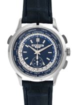 Patek Philippe - World Time Chronograph| PATEK PHILIPPE| 5930G-001| WG Blue Clock Automatic Winding Leather| Commissions| Unused item|