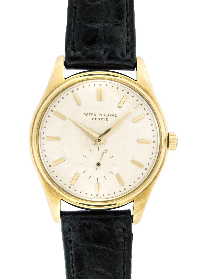Patek Philippe - 2526 Calatrava Tropical| PATEK PHILIPPE| YG ivory clock automatic winding leather| Made in 1956.| Commissions| Vintage| Middle Ages| Patek Philippe - 2526 Calatrava Tropical| PATEK PHILIPPE| YG ivory clock automatic winding leather| Made in 1956.| Commissions| Vintage| Middle Ages| - Image 1