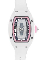 RICHAL MILL - Ladies Automatic JAPAN PINK| RICHARD MILLE| RM07 - 01| ATZ / WG Skeleton Clock Automatic Winding Rubber| Japan limited 40 copies| Middle Ages|