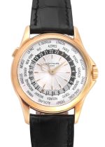 Patek Philippe - World Time| PATEK PHILIPPE| 5130J - 001| YG Silver Clock Automatic Leather| Middle Ages|