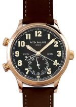 Patek Philippe - Cara Trava Pilot Travel Time| PATEK PHILIPPE| 5524R - 001| RG Brown Clock Automatic Winding Leather| Middle Ages