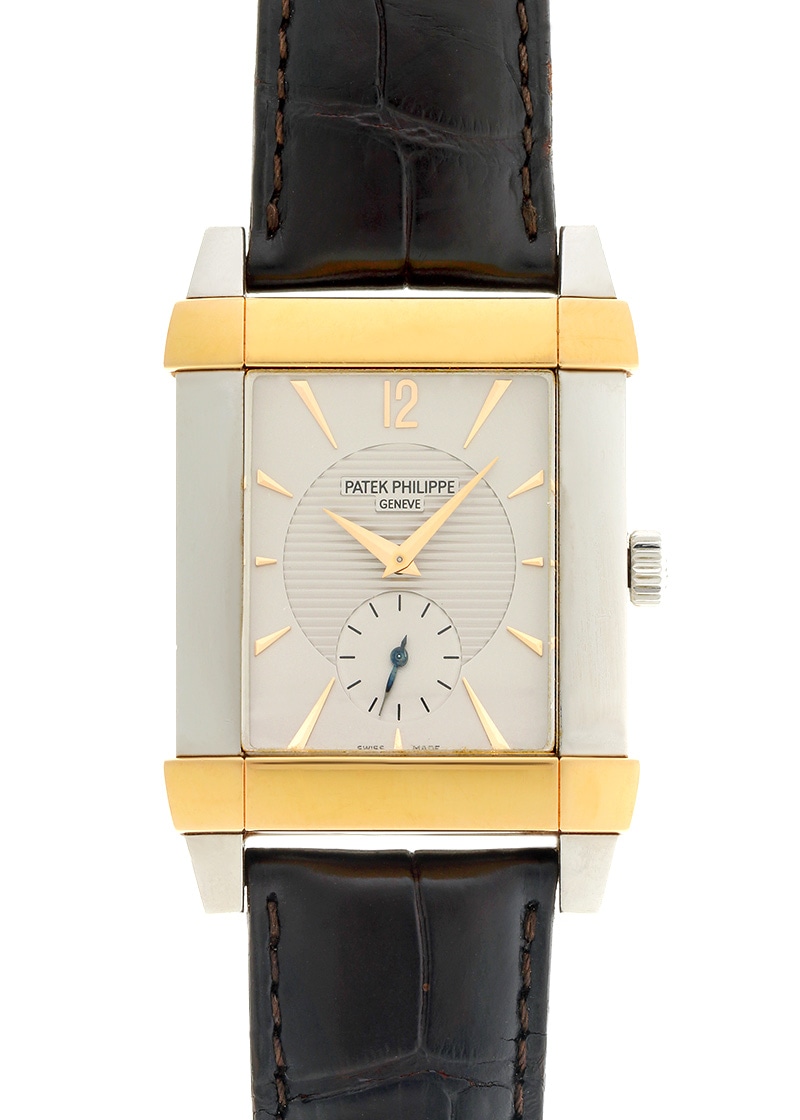 Patek Philippe - Gondo| PATEK PHILIPPE| 5111PR| PT & RG Silver Clock Hand Winding Leather| Middle Ages Patek Philippe - Gondo| PATEK PHILIPPE| 5111PR| PT & RG Silver Clock Hand Winding Leather| Middle Ages - Image 1