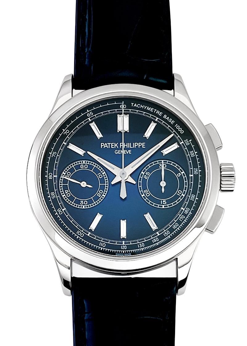 Patek Philippe - Complications Chronograph| PATEK PHILIPPE| 5170P - 001| PT Blue / Diamond Clock Hand Winding Leather| Commissions| Middle Ages Patek Philippe - Complications Chronograph| PATEK PHILIPPE| 5170P - 001| PT Blue / Diamond Clock Hand Winding Leather| Commissions| Middle Ages - Image 1