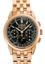 Patek Philippe - Perpetual Calendar Chronograph| PATEK PHILIPPE| 5270 / 1R - 001| RG Black Clock Hand Winding Bracelet| Unused item|