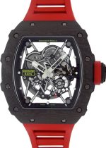 RICHAL MILL - Automatic Rafael Nadal Carbon TPT| by Richard Mille| RM35 - 02| Skeleton Clock Automatic Winding Rubber| Commissions|