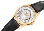 Patek Philippe - World Time| PATEK PHILIPPE| 5130J - 001| YG Silver Clock Automatic Leather| Middle Ages| - Image 2