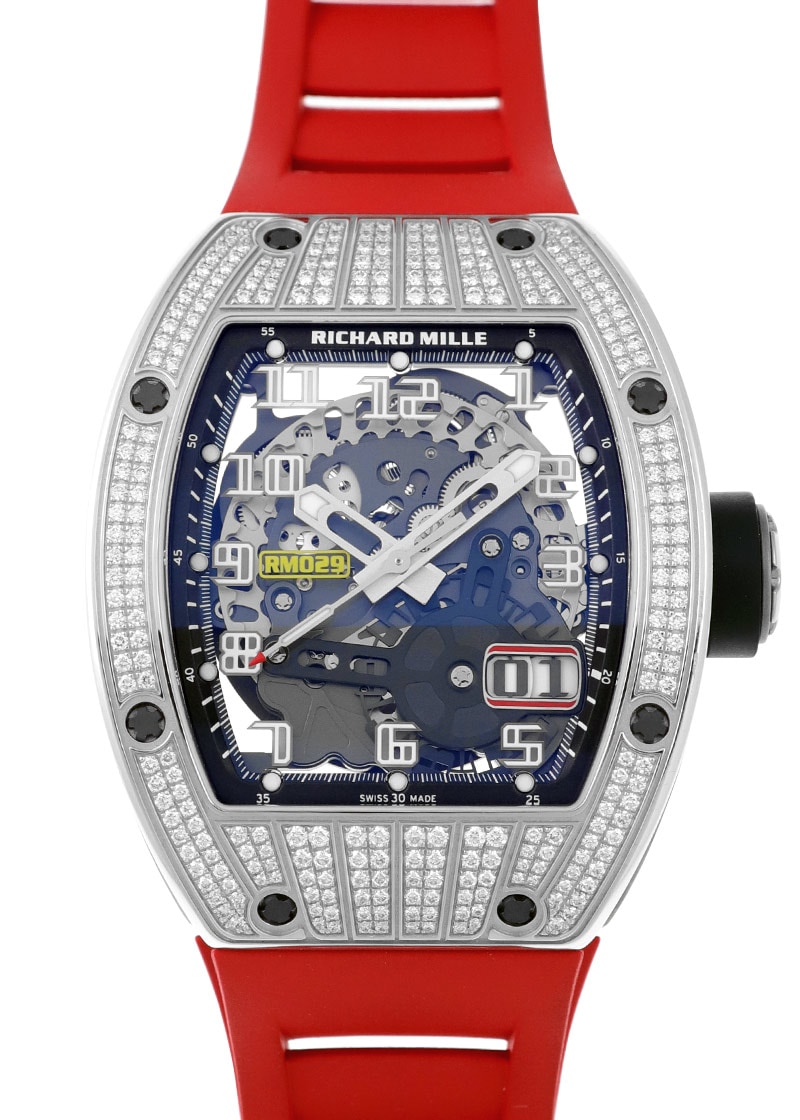 Richards Mill - Automatic Oversize Date Diamonds| RICHARD MILLE| RM 029| WG Skeleton Dial Automatic Winding Rubber| Middle Ages| Richards Mill - Automatic Oversize Date Diamonds| RICHARD MILLE| RM 029| WG Skeleton Dial Automatic Winding Rubber| Middle Ages| - Image 1